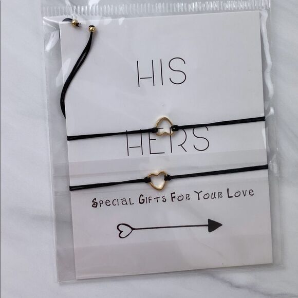 BLACK His & Hers Matching Rope Bracelets - Picture 8 of 10